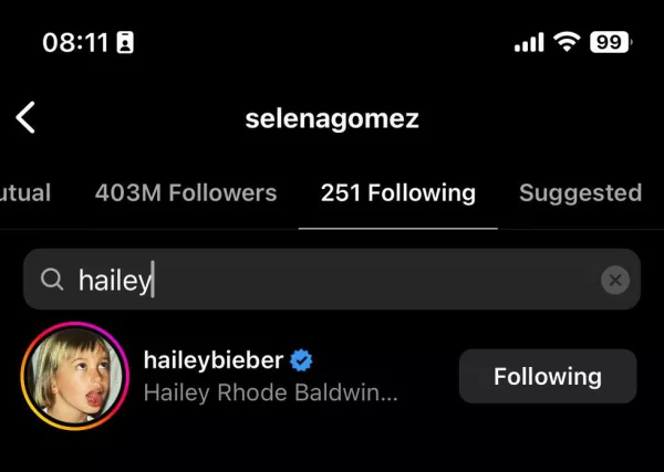 Selena Gomez ahora sigue a Hailey Bieber en Instagram.